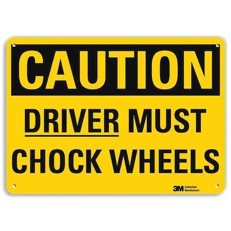 Lyle Caution Sign, 7 in H, 10 in W, Plastic, Vertical Rectangle, English, U4-1218-NP_10X7 U4-1218-NP_10X7