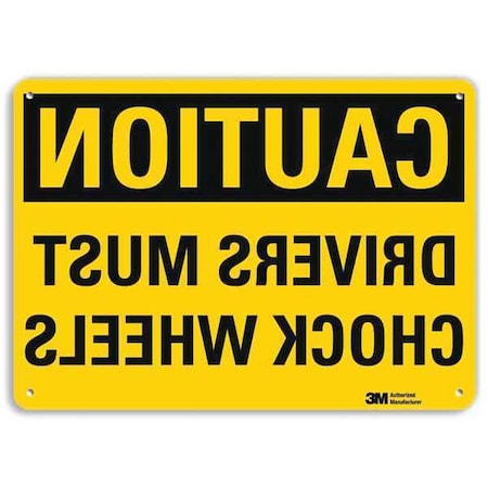 Lyle Caution Sign, 7 in H, 10 in W, Plastic, Vertical Rectangle, English, U4-1220-NP_10X7 U4-1220-NP_10X7