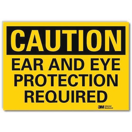 Lyle Safety Sign, Ear Eye Protection, 10in.W U4-1225-RD_10X7