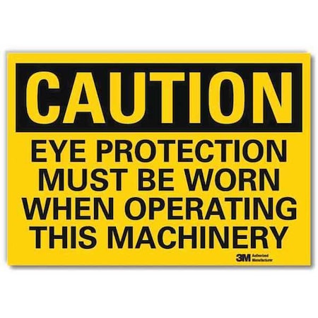 Lyle Safety Sign, Eye Prtct Oprtng Eqpmt, 5inH U4-1281-RD_7X5