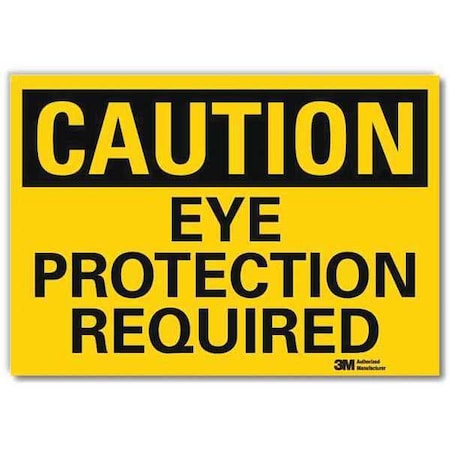 Lyle Safety Sign, Eye Protection Rquired, 10inW U4-1283-RD_10X7