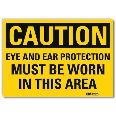 Lyle Safety Sign, Eye Ear Prtctn Area, 10in.W U4-1269-RD_10X7