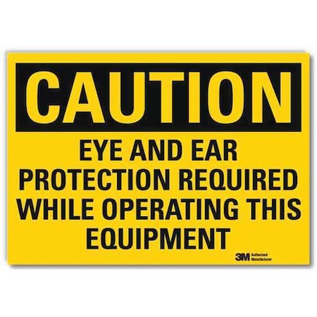 Lyle Caution Sign, 10 in Height, 14 in Width, Reflective Sheeting, Horizontal Rectangle, English U4-1272-RD_14X10
