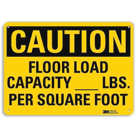 Lyle Caution, Floor Load Capacity _ Lbs. Per Square Foot, 7 in x 10 in, Aluminum, U4-1314-RA_10X7 U4-1314-RA_10X7