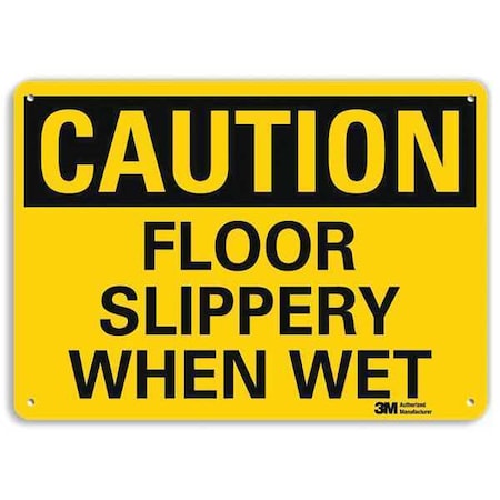 Lyle Caution Sign, 10 in H, 14 in W, Aluminum, Horizontal Rectangle, U4-1318-NA_14x10 U4-1318-NA_14x10