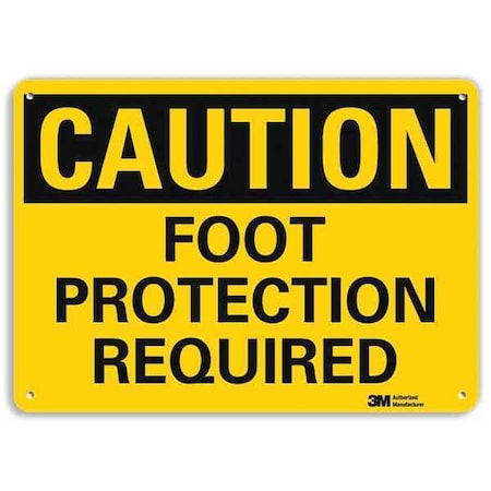 Lyle Caution Sign, 10 in Height, 14 in Width, Aluminum, Horizontal Rectangle, English U4-1321-RA_14X10