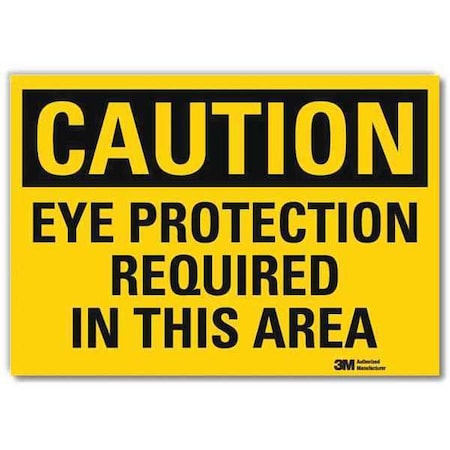 Lyle Safety Sign, Eye Protection In Area, 5in.H U4-1287-RD_7X5