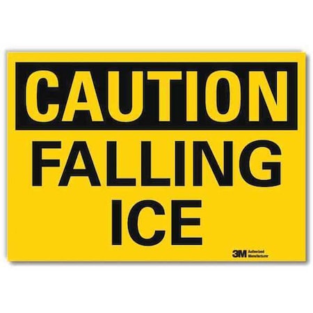 Lyle Reflective Icy Conditions Label, 5 in H, 7 in W, Plastic, Horizontal  English, U4-1301-RD_7X5 U4-1301-RD_7X5