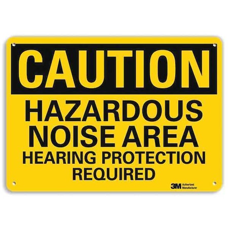 Lyle Plastic Caution Sign, 4 Holes, 10"x7", U4-1375-NP_10X7 U4-1375-NP_10X7