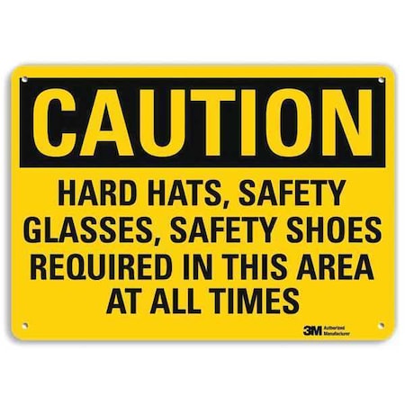 Lyle Plastic Caution Sign, 4 Holes, 14"x10", U4-1368-NP_14X10 U4-1368-NP_14X10