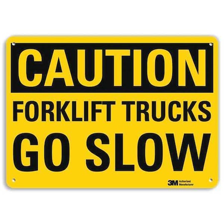Lyle Caution Sign, 7 in H, 10 in W, Aluminum, Vertical Rectangle, English, U4-1330-NA_10x7 U4-1330-NA_10x7
