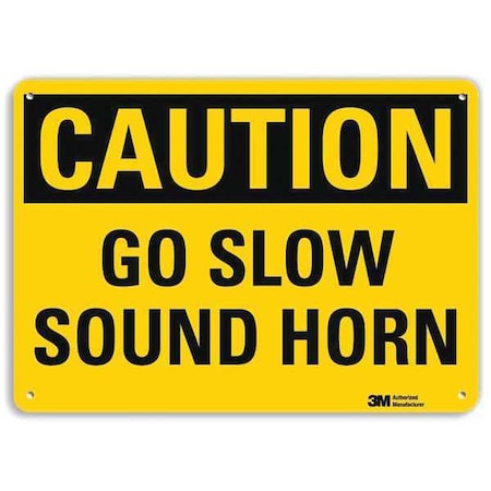 Lyle Caution Sign, 10 in H, 14 in W, Aluminum, Horizontal Rectangle, English, U4-1341-NA_14x10 U4-1341-NA_14x10