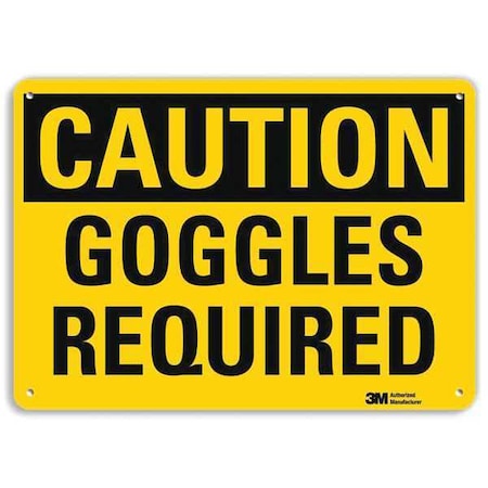 Lyle Plastic Caution Sign, 4 Holes, 10"x7", U4-1344-NP_10X7 U4-1344-NP_10X7
