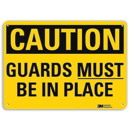 Lyle Caution Sign, 7 in Height, 10 in Width, Aluminum, Vertical Rectangle, English U4-1349-NA_10x7