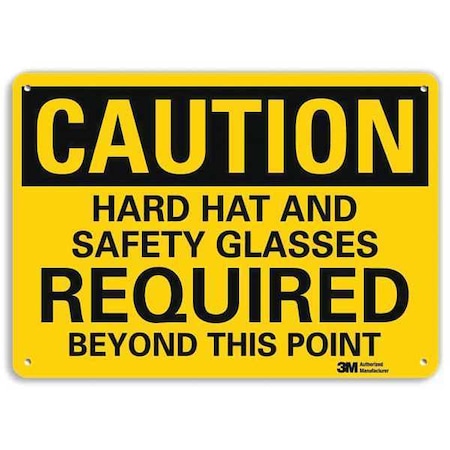 Lyle Safety Sign, Hard Hat Safety Glasses, 7inH U4-1354-RA_10X7