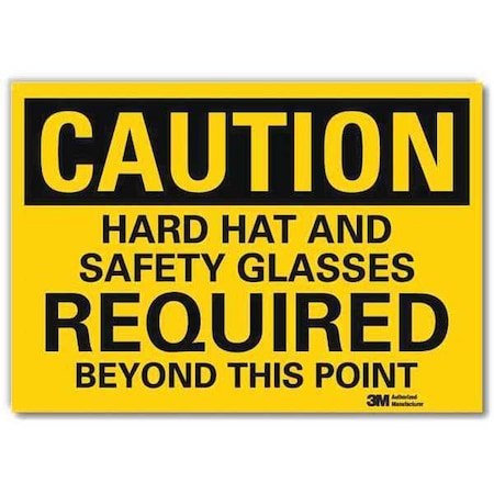 Lyle Safety Sign, Hard Hat Safety Glasses, 5inH U4-1354-RD_7X5