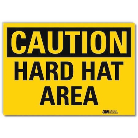 Lyle Safety Sign, Hard Hat Area, 14in.W U4-1357-RD_14X10
