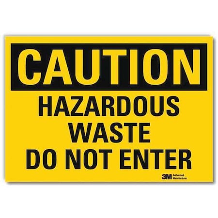 Lyle Caution Sign, 5 in H, 7 in W, Horizontal Rectangle, English, U4-1380-RD_7X5 U4-1380-RD_7X5