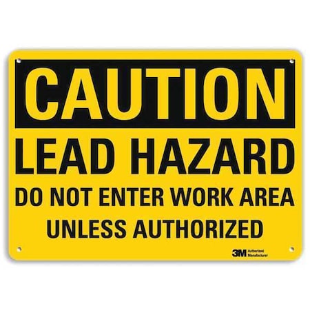 Lyle Caution Sign, 10 in H, 14 in W, Plastic, Horizontal Rectangle, English, U4-1485-NP_14X10 U4-1485-NP_14X10