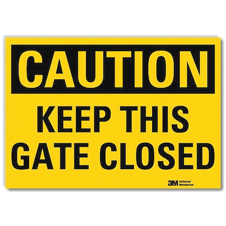 Lyle Caution, Keep This Gate Closed, 14 in W x 10 in H, Horizontal Rectangle, Reflective Sheeting U4-1473-RD_14X10