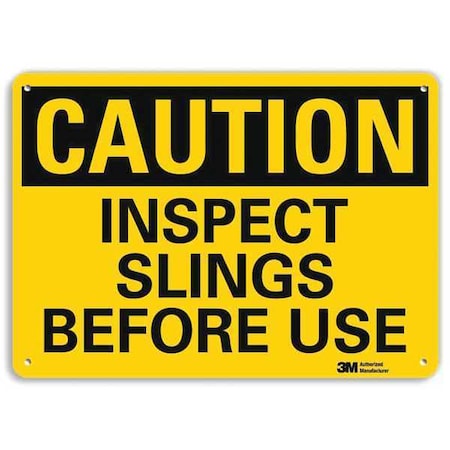 Lyle Caution Sign, 7 in Height, 10 in Width, Plastic, Vertical Rectangle, English U4-1443-NP_10X7