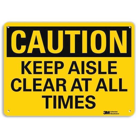 Lyle Caution Sign, 10 in H, 14 in W, Plastic, Horizontal Rectangle, English, U4-1444-NP_14X10 U4-1444-NP_14X10