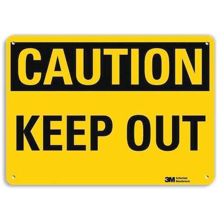 Lyle Caution Sign, 10 in H, 14 in W, Aluminum, Horizontal Rectangle, English, U4-1468-NA_14x10 U4-1468-NA_14x10