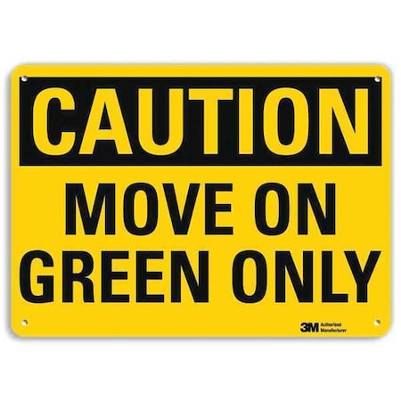 Lyle Caution Sign, 7 in H, 10 in W, Aluminum, Vertical Rectangle, English, U4-1535-NA_10x7 U4-1535-NA_10x7