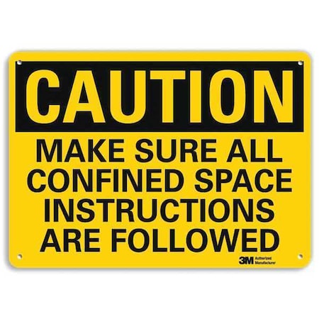 Lyle Plastic Caution Sign, 4 Holes, 14"x10", U4-1523-NP_14X10 U4-1523-NP_14X10