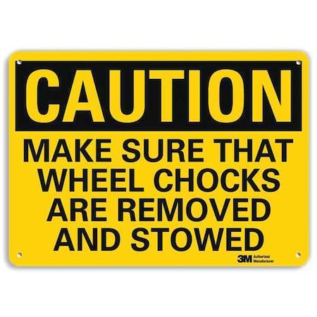 Lyle Caution Sign, 7 in H, 10 in W, Plastic, Vertical Rectangle, English, U4-1524-NP_10X7 U4-1524-NP_10X7