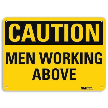 Lyle Caution, Men Working Above, 10 in x 14 in, Horizontal Rectangle, Aluminum, U4-1526-RA_14X10 U4-1526-RA_14X10