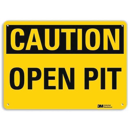 Lyle Caution Sign, 10 in H, 14 in W, Aluminum, Horizontal Rectangle, U4-1567-NA_14x10 U4-1567-NA_14x10