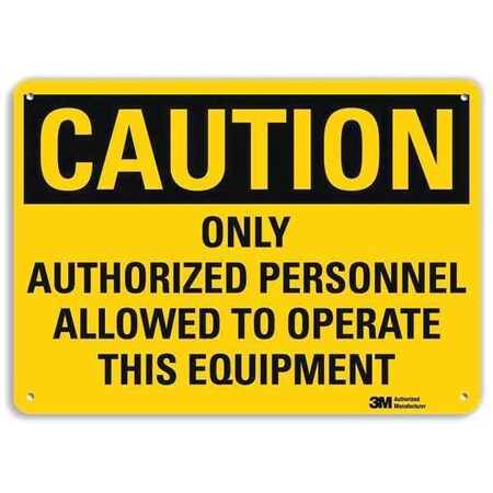 Lyle Caution Sign, 10 in H, 14 in W, Plastic, Horizontal Rectangle, English, U4-1565-NP_14X10 U4-1565-NP_14X10