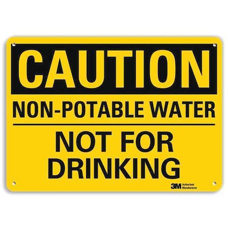Lyle Caution, Non-Potable Water Not For Drinking, 10 in x 14 in, Aluminum, U4-1561-RA_14X10 U4-1561-RA_14X10