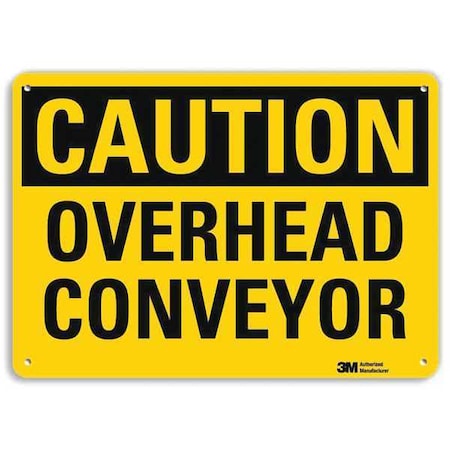 Lyle Caution, Overhead Conveyor, 10 in x 14 in, Horizontal Rectangle, Plastic, U4-1575-NP_14X10 U4-1575-NP_14X10