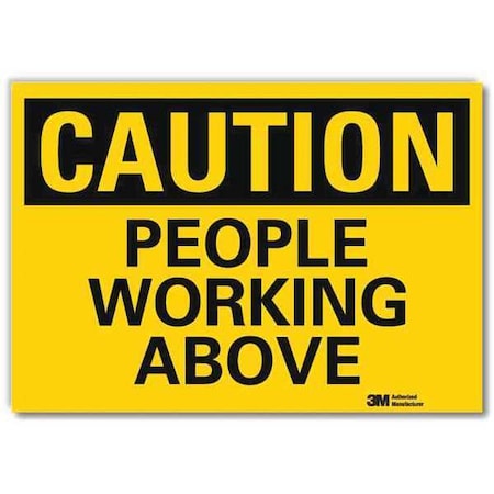 Lyle Caution, People Working Above, 7 in x 10 in, Reflective Sheeting, U4-1586-RD_10X7 U4-1586-RD_10X7