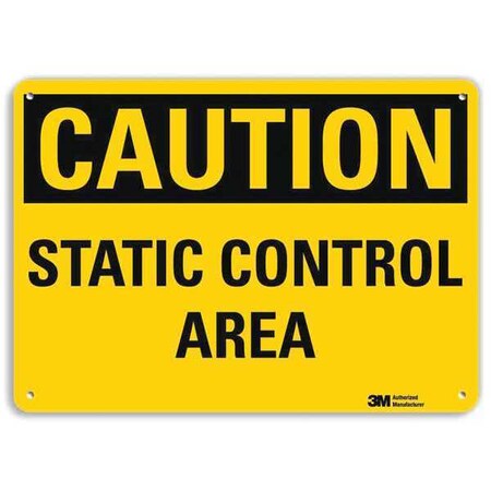 Lyle Safety Sign, Static Control Area, 10 in. H U4-1680-RA_14X10