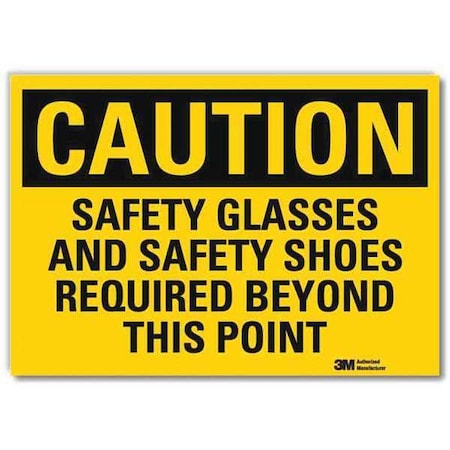 Lyle Safety Sign, Safety Shoes Required, 14in W U4-1644-RD_14X10