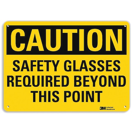 Lyle Safety Sign, Safety Glasses, Black/Yellow U4-1649-RA_14X10