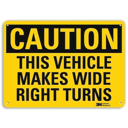 Lyle Caution Sign, 10 in H, 14 in W, Plastic, Horizontal Rectangle, English, U4-1726-NP_14X10 U4-1726-NP_14X10