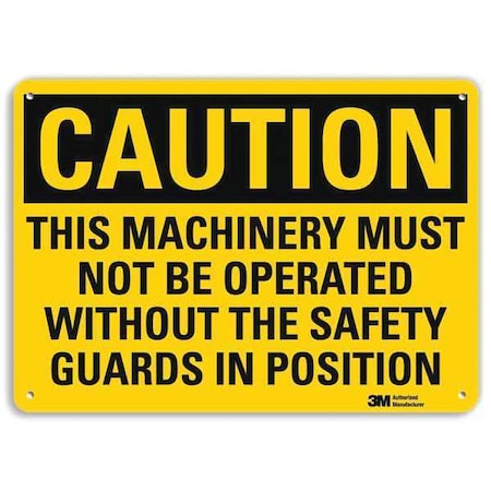 Lyle Caution Sign, 10 in Height, 14 in Width, Aluminum, Horizontal Rectangle, English U4-1718-NA_14x10