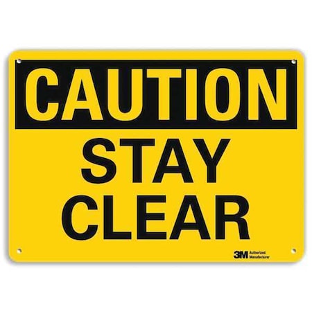 Lyle Caution, Stay Clear, 14 in W x 10 in H, Horizontal Rectangle, Aluminum U4-1687-RA_14X10