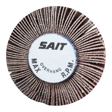 United Abrasives/Sait SAIT 70040 2A Aluminum Oxide Flap Wheel 1-1/2" x 1" x 1/4" Spindle, 60 Grit, 10-Pack 70040