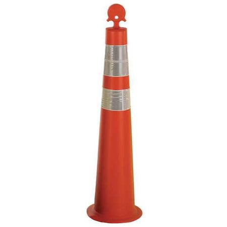 Zoro Select Channelizer Cone, HDPE, High-Intensity Prismatic, 36" Height, 3 lb, Orange 03-770-36-64OW