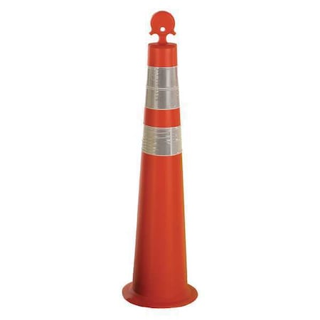 Zoro Select Channelizer Cone, HDPE, High-Intensity Prismatic, 42" Height, 3 lb, Orange 03-770-42-64OW