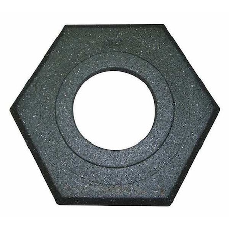 Zoro Select Channelizer Cone Base, Recycled Rubber, 2 1/2 in Height, 17 in Length, 10 lb, Black 03-770-5