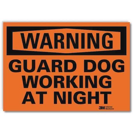 Lyle Warning, Guard Dog Working At Night, 5 in x 7 in, Reflective Sheeting, U6-1101-RD_7X5 U6-1101-RD_7X5