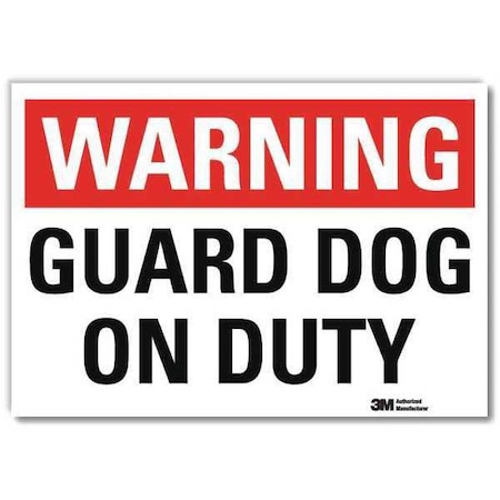 Lyle Warning, Guard Dog On Duty, 10 in x 14 in, Reflective Sheeting, U6-1102-RD_14X10 U6-1102-RD_14X10