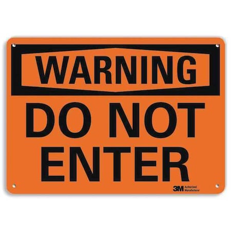 Lyle Admittance Sign, Black/Orange, 10 in. H, U6-1056-RA_14X10 U6-1056-RA_14X10