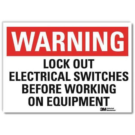 Lyle Warning Sign, Red/White, Surface, 14 in. W U6-1151-RD_14X10